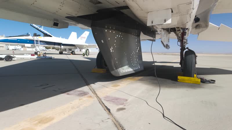 Still from “AFRC-2026-14575-01_NASA Armstrong's Laminar Flow Scaled Wing Design Research on an F-15 Jet” on NASA Image and Video Library